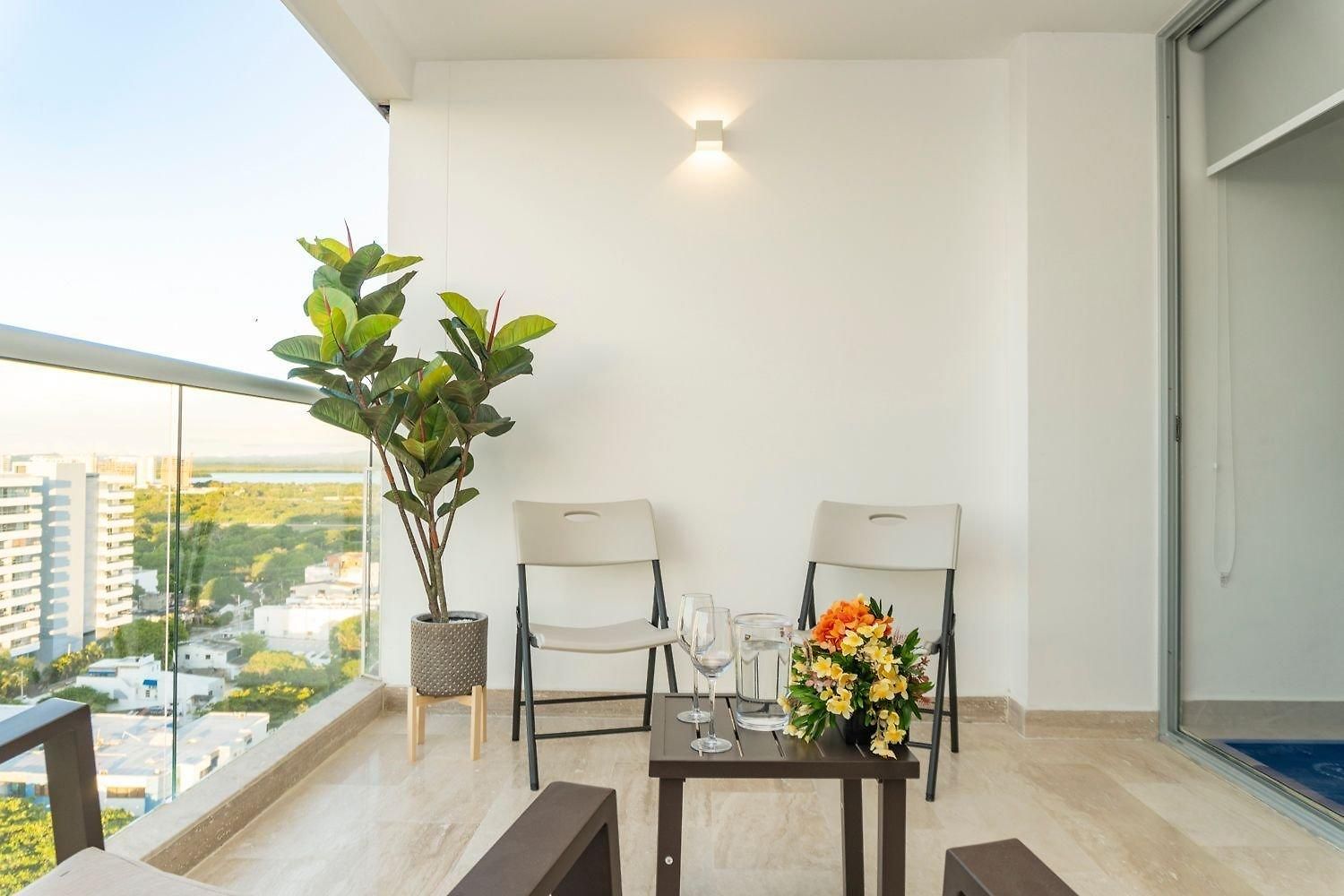 Acogedora Frente Al Mar + Vista Cb1427 Apartamento *