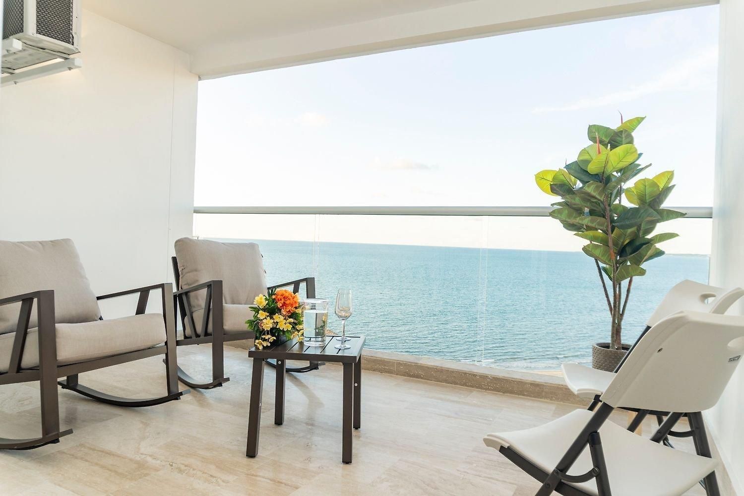 Apartamento Acogedora Frente Al Mar + Vista Cb1427 *